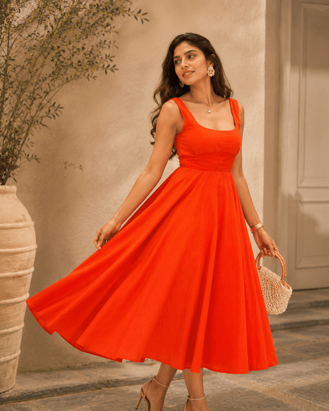 Orange Circular Dress